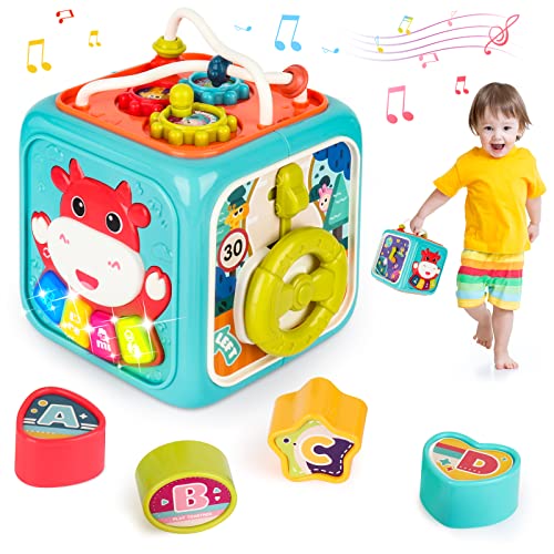 New 6 in 1 Baby Busy Activity Cube, Montessori MultiFunction Musical