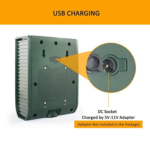 UDGTEE Pest Repeller, Ultrasonic repelleent,Frequency Adjustable,5 Frequency Modes,Waterproof Animal Repeller Deterrent Scarer for Cat,Squirrel,Deer, Skunk,Chipmunk,Rabbit,etc(Batteries Include)