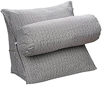 Adjustable Back Wedge Cushion Pillow 18.5*17.7*9inch Sofa Bed Office Chair Rest Cushion Neck Support Pillow Pearl Wool (Gray)