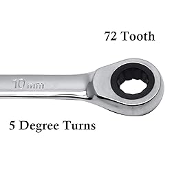 Kyuionty 2 Pcs 10mm Ratchet Wrench Metric