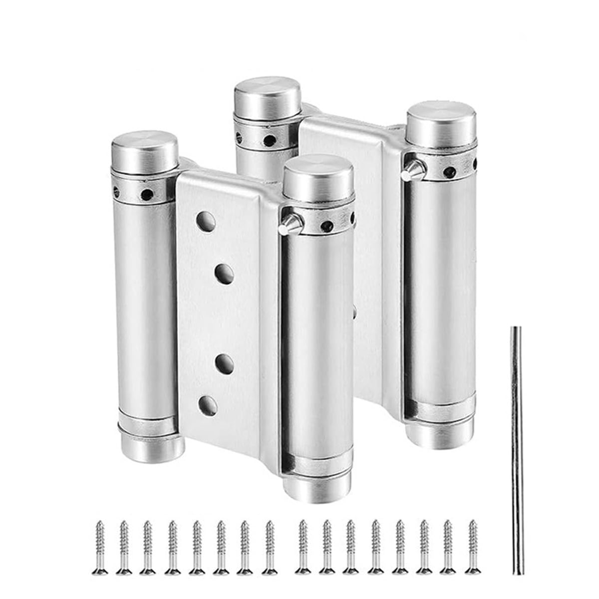 CENPEK 2PCS 3 Inch Stainless Steel Two-Way Hinge Double Opening Spring Hinge Cowboy Gate Fence Auto Close Hinge