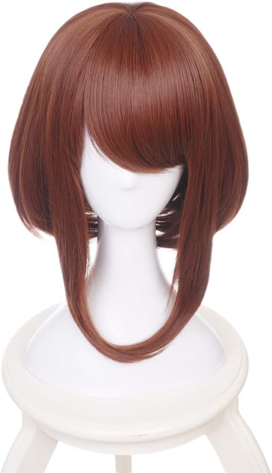 MUZIWIG Ochako Uraraka Anime Wig Cosplay My Hero Academia Synthetic Hair with Free Wig Cap for Halloween Party Carnival Nightlife Concerts Weddings Costume Accessories