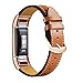 Wearlizer Slim Guneine Leather Watch Band Compatible with Fitbit Charge 2, Charge 2 hr Accessories Replacement Wristband Srap Bracelet for Men Women Small Large T Type