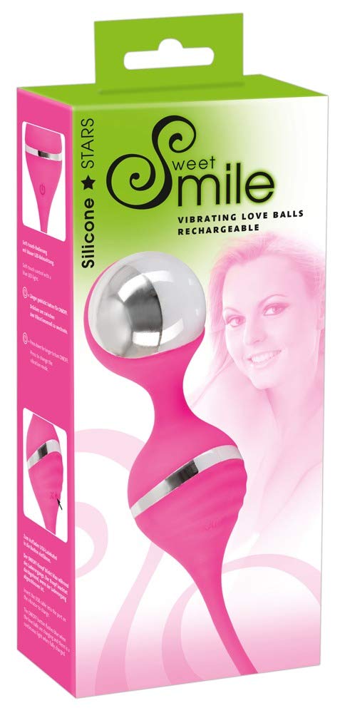 Sweet Smile Vibrating Love Balls Pink/Silver 18 cm