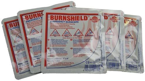 Pack of 5 Burnshield Emergency Burncare Dressing 10x10cm, 10x10 cm (Pack of 5)