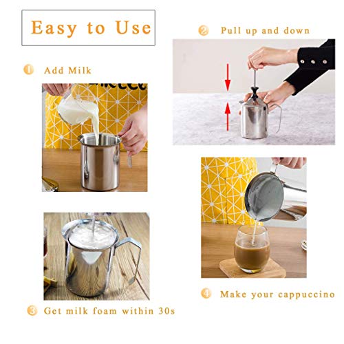 Manual Milk Creamer Hand Pump Frother Cappuccino Latte Coffee Foam