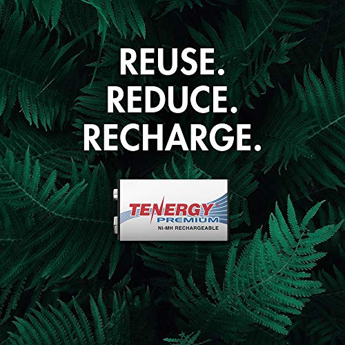 Tenergy Premium 9V Batteries Rechargeable High Drain 250mAh NiMH 9V