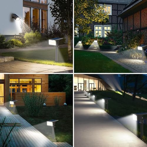 nipify Set of 3 Solar Motion Detector Lights, 62 LED Solar Outdoor Spotlight 3 Modes Outdoor Lighting Solar Light, Waterproof IP65 Solar Light for Garden, Pathway, Pathway, Cold White