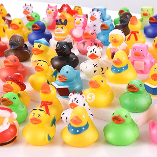 80PCS Rubber Ducks Inch Bath Toys Assortment Duckies for Boys
