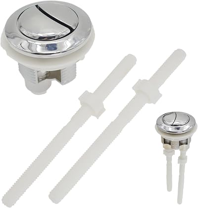LRMYS 38mm Round Dual Push Toilet Button Chrome Silver Replacement