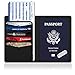 Vantamo RFID Passport Holder, Anti Theft Blocking Cover for Safe Travels with Two Global Recovery Tags for Stress Free Travel, for Men and Women (Classy Black)