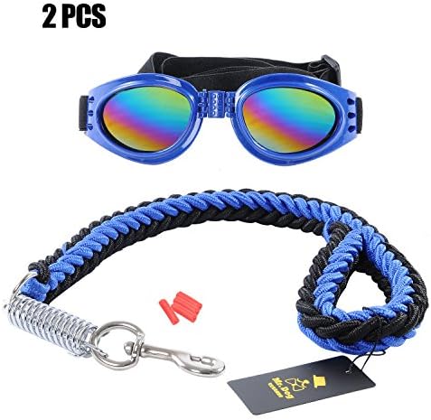Dog Leash/dog Chain/traction Rope Pet Dog Leashes Rope Snap Training Lead with Nylon Handle and Dog Sunglasses for Medium/Large Pet,2PCS