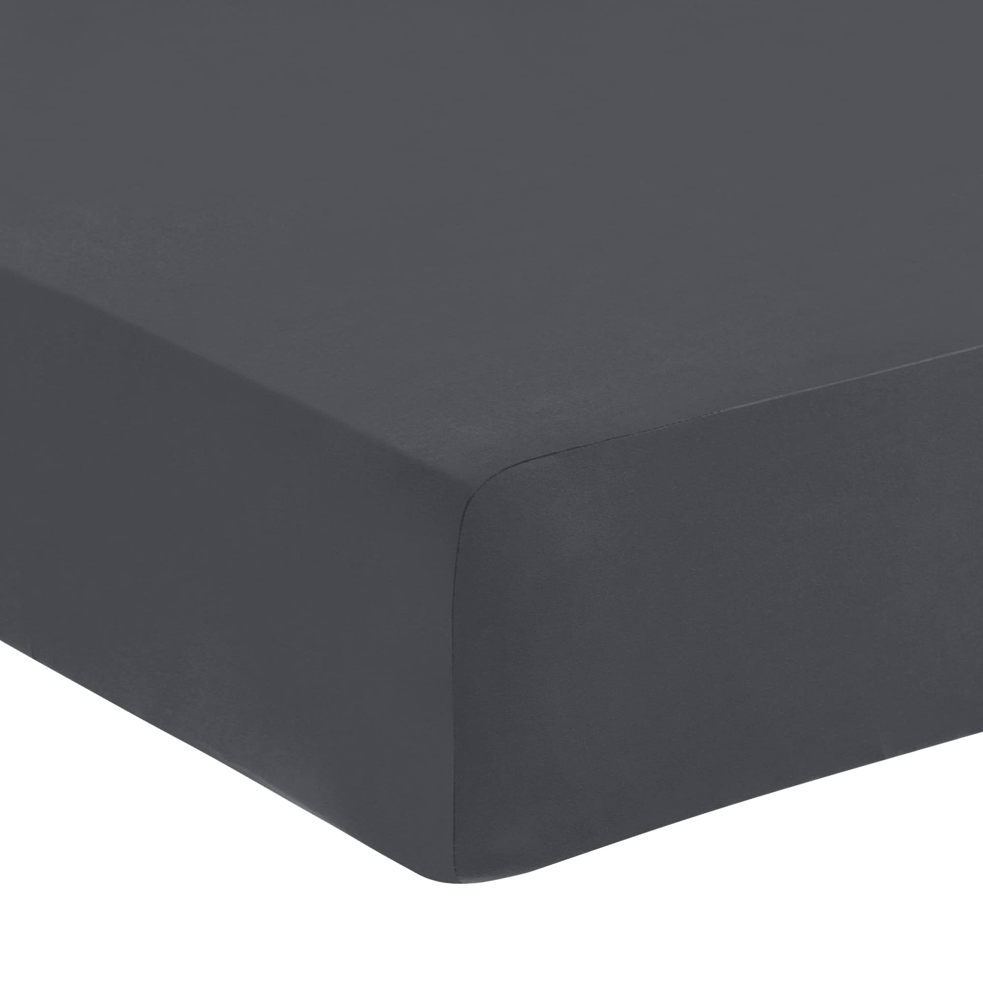 PiccoCasa 190GSM Polyester Brushed Bedding Fitted Sheet, 16 Inch Deep Pocket Bed Mattress Cover, 360°Protector Silky High Elasticity Soft Breathable Bottom Sheet Dark Grey King