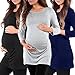 3 Pack Women's Side Ruched Maternity Tunic by Mother Bee and Rags & Couture - Made in USA