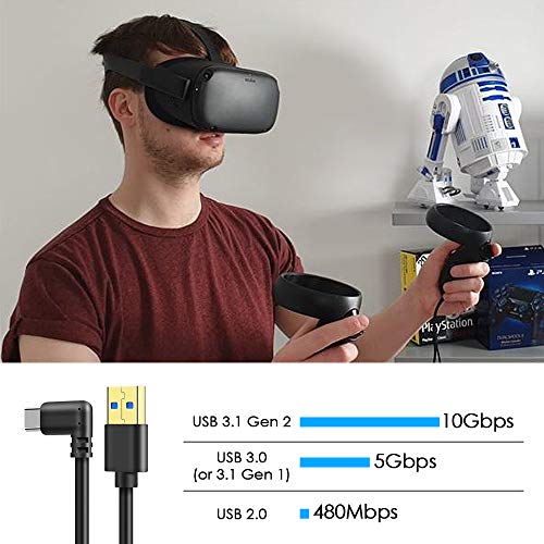 Paiholy Oculus Link Cable 16ft, USB C Oculus Charging Cable, 90 Degree