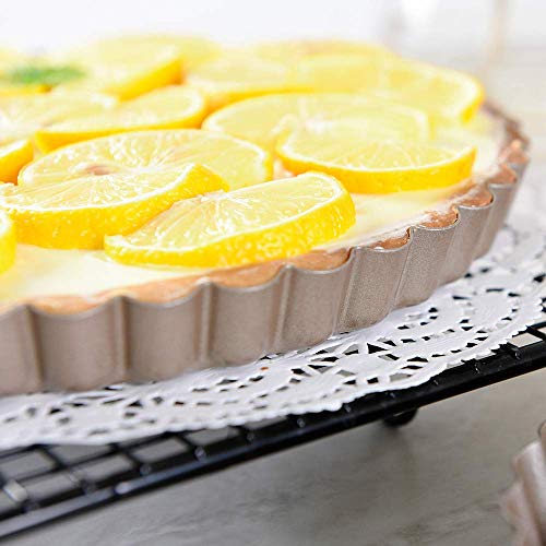 image for Bakerdream Round Non-stick Tart Pan Quiche Pan with Removable Bottom F