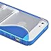 Blue S-Line Wave Design TPU Bumper Gel Shell Back Case Cover Skin with Stand for iphone 5 5G 5th Gen