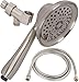 Shower Massage Handheld With Hose - Massager & Mist Hand Held Showerhead Kit - High Pressure Removable Head And Mount - Adjustable Massaging Rainfall Spray, 2.5 GPM - Brushed Nickel