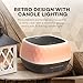 Essential Oil Diffuser, VAVA 500ml Black Wood Grain Aroma Diffuser with Retro Design and Candle Lighting (14 Hours of Use, PP Build, BPA-Free Safe Diffusers for Essential Oils, 7 Warm Colors)