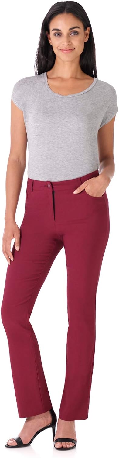 Rekucci Women's Iconic Stretch 5 Pocket Straight Leg Pant w/Zipper Closure at  Women’s Clothing store