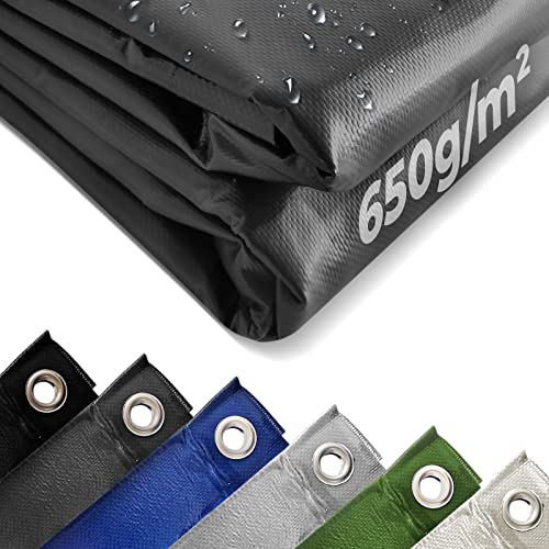 Jago® Abdeckplane - 650 g/m², 2x3/3x5/3x6/4x3/4x5/4x6/4x7/4x8/5x6/5x7/5x8 m, Wasserdicht & Reißfest, mit Ösen, Farbwahl, PVC-Schutzplane, LKW Plane Ge