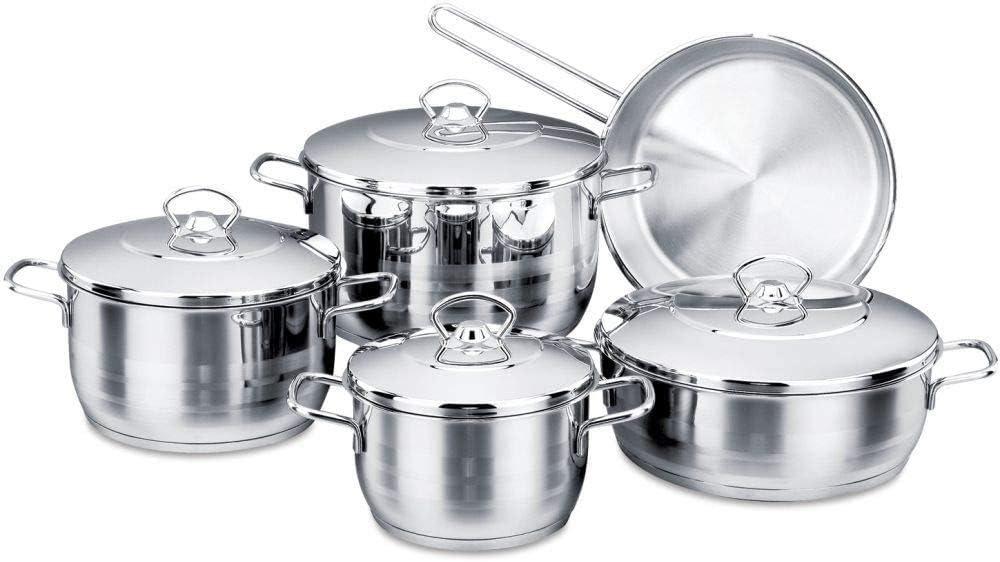 Korkmaz Stainless Steel Cookware Set 9pcs, A1900 price in Saudi Arabia