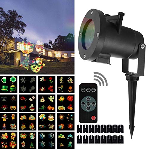 Christmas Projector Lights Outdoor, Holiday Projector Lights for Christmas, Halloween, Birthday, Parties, Valentines Day, 16 Patterns