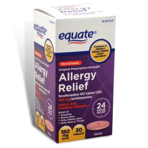 Equate Allergy Relief Fexofenadine 180 mg, 30 Tablets