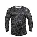 Kryptek Men's Hyperion T-Shirt Long Sleeve Polyester Typhon Camo Medium