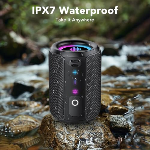 Tiksounds Bluetooth Speaker, Small Music Box, Bluetooth 5.4, 15 W Powerful Bass, with 12 Hours Battery Life, TWS Stereo Surround, IPX7 Waterproof, Outdoor Speaker for Sports/Party/Travel