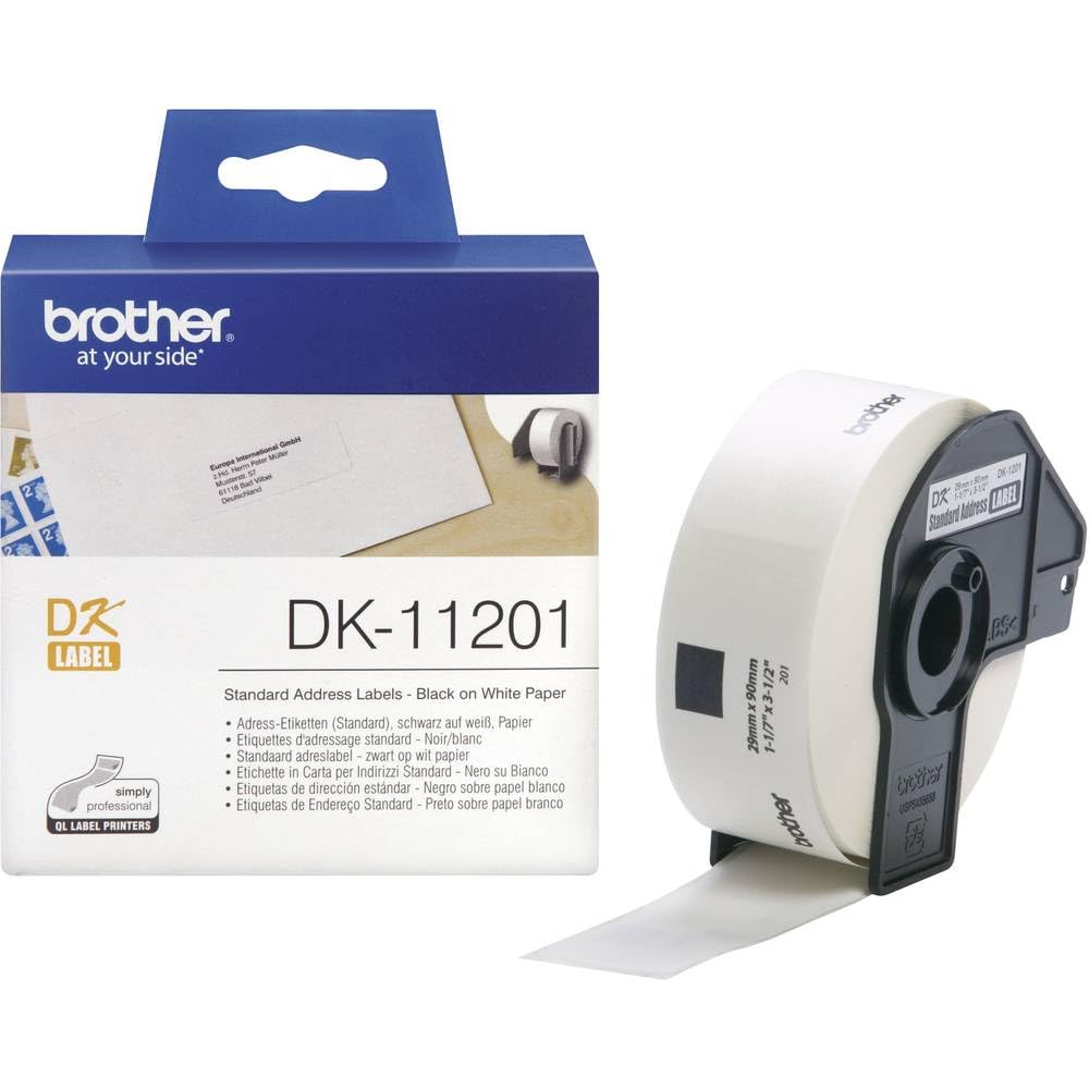 Brother DK-11201 - Black on white - 29 x 90 mm 400 label(s) (1 roll(s) x 400) address labels - for Brother QL-1050, 1060, 500, 550, 560, 570, 580, 600, 650, 700, 710, 720, 820