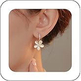 Vacaonio Boho Flower Gemstone Hoop Earrings Cat Eye Stone Flwoer Dangle Earrings Crystal Flower Drop Earrings Gold Cz Floral Earrings Flower Earrings Jewelry for Women