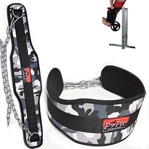 F9fit Neoprene Dipping Belt/Dip Belt With Metal Chain Gray New