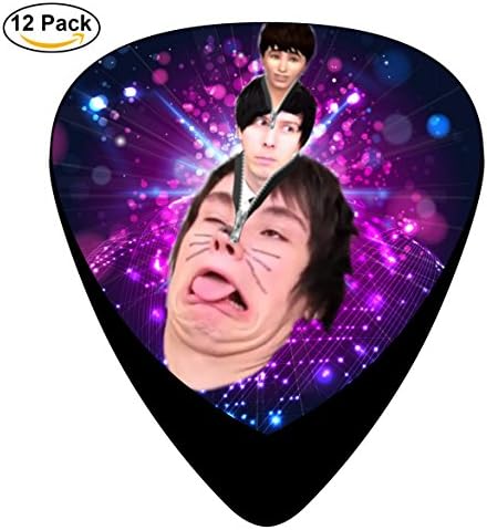 Dil_Coming_Out_of_Phil_Coming_Out_of_Dan Guitar Picks 12-Pack Celluloid Paddles Plectrums 0.46mm/ 0.71mm/ 0.96mm for Medium Various Guitar Bass Musical Instruments