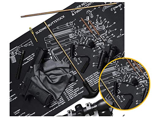 YCWEI YCWEI Gun Cleaning Mat Pad (36\'\' X 12\'\')-with Magnetic Screws Tools Parts and Cotton swabs for Handgun Rifle Cleaning-Non Slip and Solvent Resistant