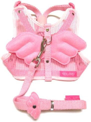 Optodigital Stylish Harness Set with Leash for Dogs, Angel Wings, Small, Pink