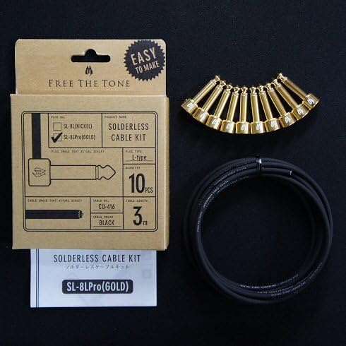 Free The Tone Pedal Board Solderless Cable Kit 10 Gold Plugs 10L 3M/9.8ft
