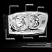 Auto Dynasty Factory Style Headlights Assembly Head Lamps Compatible with Dodge Ram 1500 2500 3500 2006 2007 2008 2009, Driver and Passenger Side, Chrome Housing Clear Corner