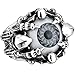 Men's Vintage Gothic Biker Dragon Claw Evil Devil Eye Skull Stainless Steel Ring Grey White Black Silver Size 13