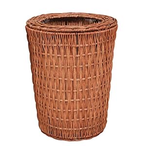 MADHEHAO Rieten Afvalmand Rotan Ronde Prullenbak, handgeweven Zeegras Afvalbak Met Binnenemmers, vuilnisbak Voor…