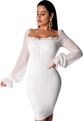 flared sleeve midi dress