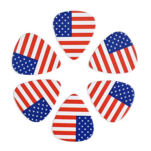 CLOUDMUSIC Guitar Picks American USA Flag For Acoustic Guitar Kids Men Women Variety Pack 12pcs