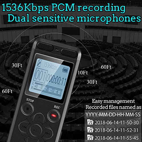 72GB Digital Voice Recorder Voice Activated Recorder for Lectures