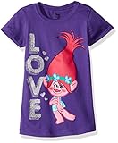 Trolls Girls' Little Girls' Love the Princess T-Shirt, Purple Rush, 4