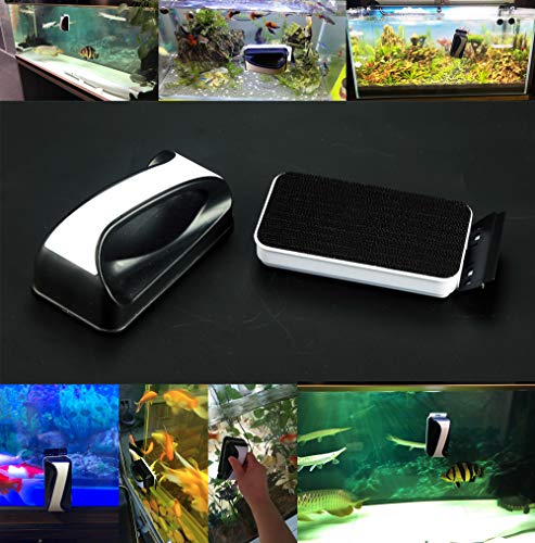 Magnetic Fishbowl Glass Cleaner, Floating Cleaning Brush, Acrylic Safe Algae Scraper(Medium Size)