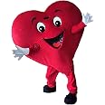 FurryMascot Valentine's Day Costumes Red Love Heart Mascot Costume Adult Halloween Costume, Black,Blue,White, S - XXXL (F99kkj458)