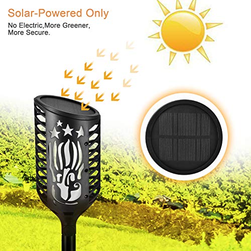 Upgraded Solar Torch Lights Outdoor, Waterproof Flickering Dancing Flames Torch Lights Solar Spotlights Landscape Decoration Lighting Dusk to Dawn Security Torch Light for Garden Patio Driveway (2)