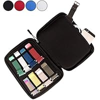 Zero Mass Smart Watch Bands Travel Carrying Case/Folder, Organizer for Apple Watch Bands, Stores 8-16+ Straps, Extra Pocket for Additional Storage (Black)