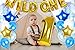 Treasures Gifted Wild One First Birthday Decorations for Safari or Jungle Themed Boys Party Supplies with Gold Blue and Pastel Latex Metallic Number Foil Balloons Banners