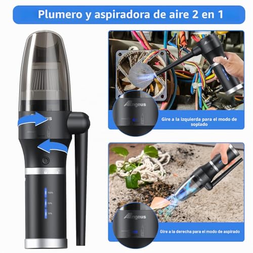 Electric Dust Blower & Electric Vacuum Cleaner, 77000 RPM Air Blower, 2 Speeds Compressed Air Duster for Computer, Keyboard, Car, Battery Can Be Removed and Charged